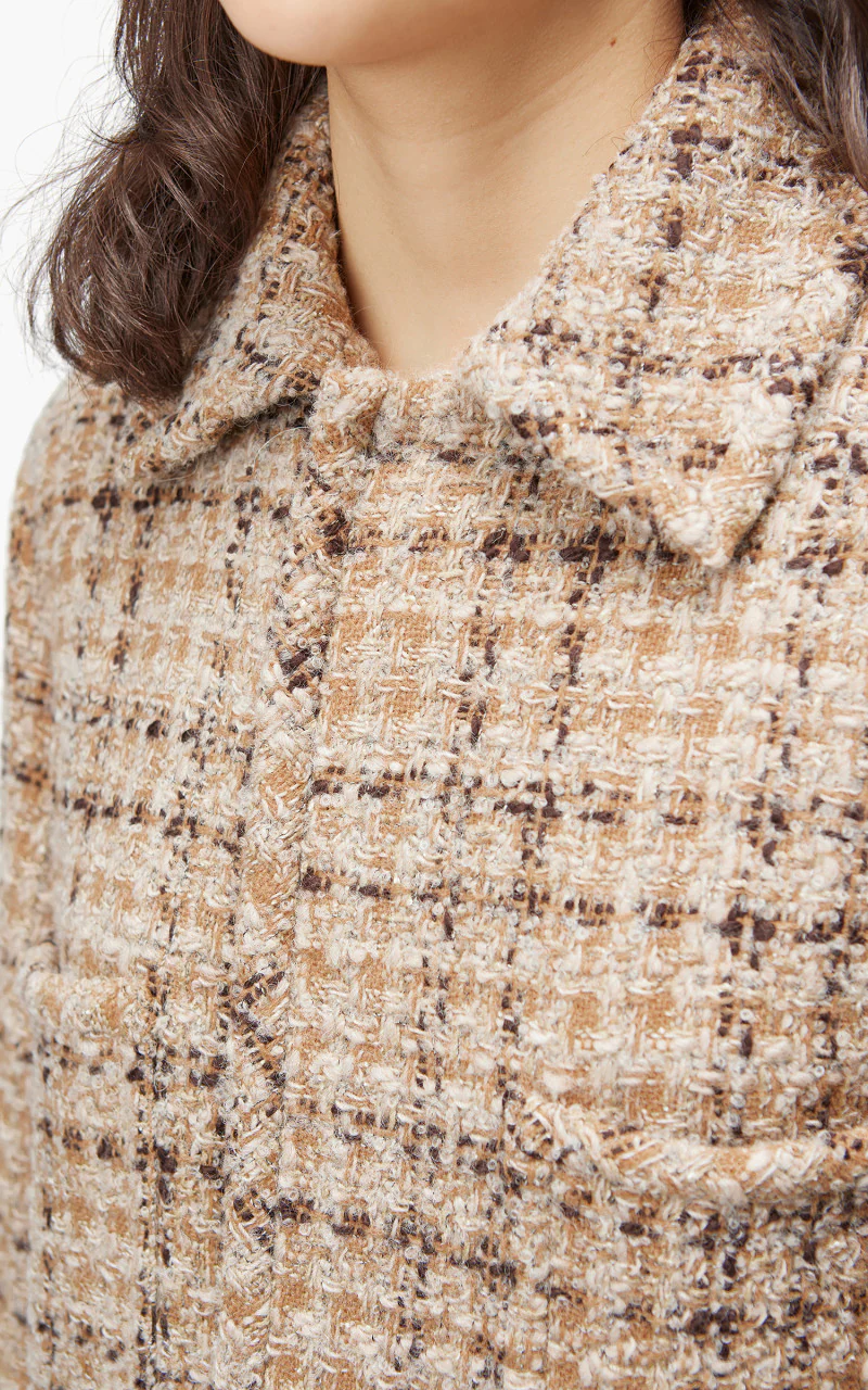 Auralee W Homespun Tweed Blouson Beige Tweed - Image 6