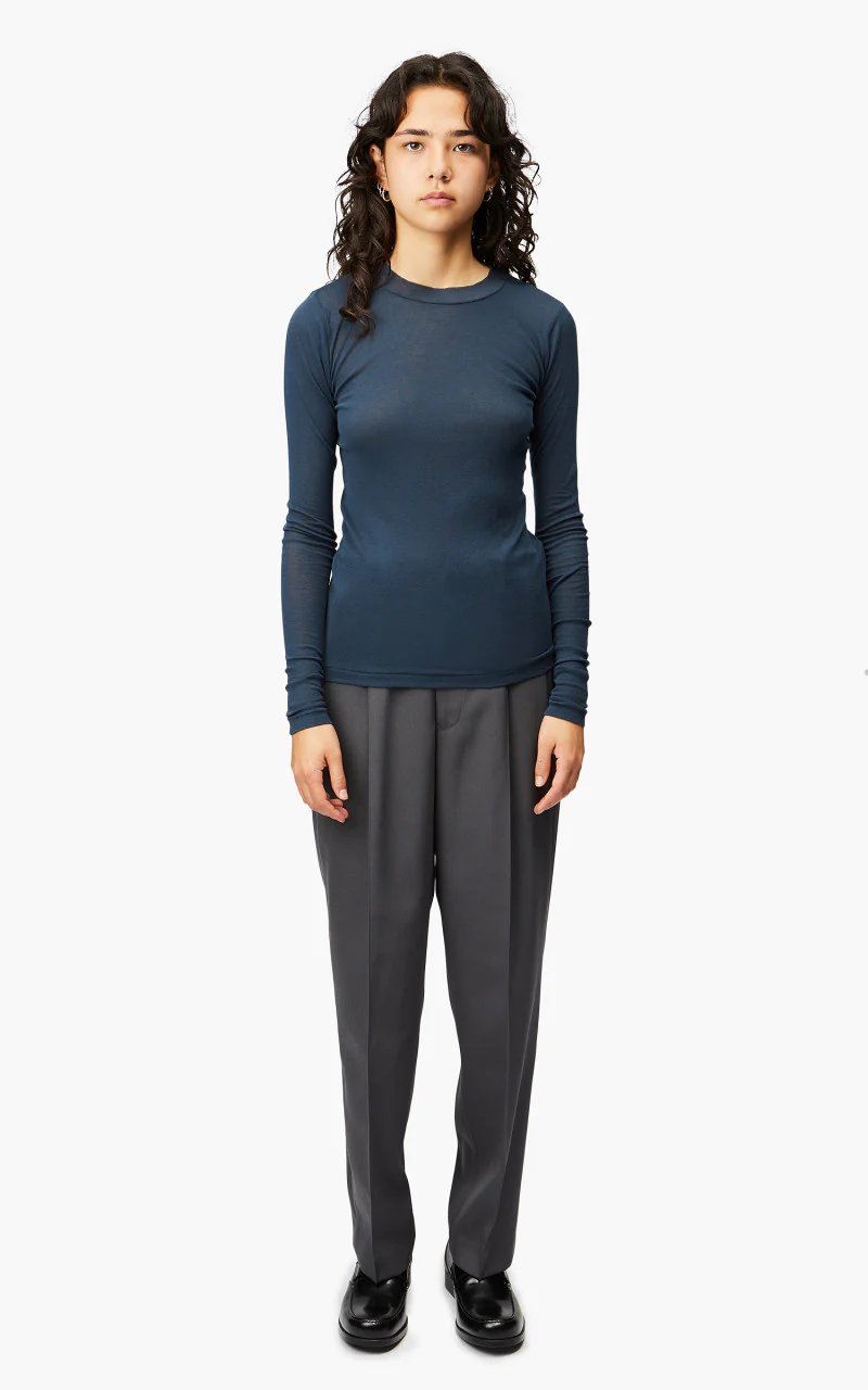 Auralee W Light Wool Max Gabardine Slacks Charcoal Grey - Image 2