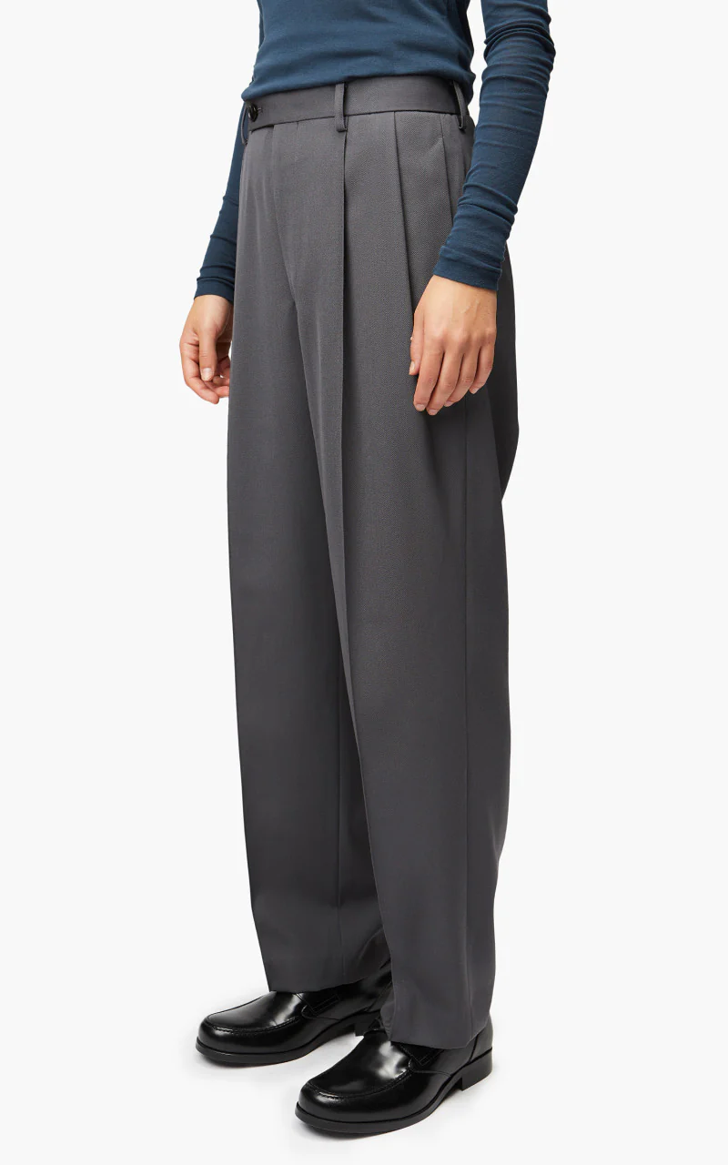Auralee W Light Wool Max Gabardine Slacks Charcoal Grey - Image 3