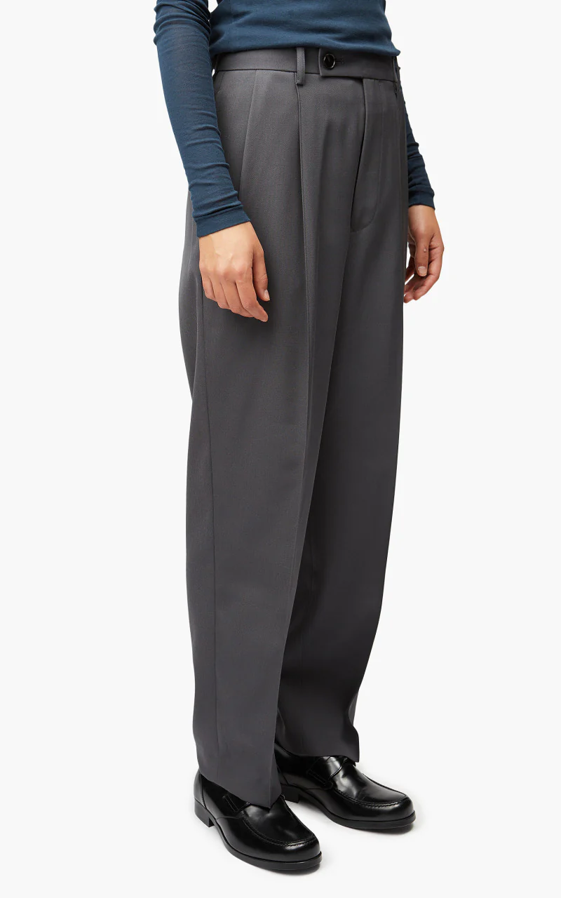 Auralee W Light Wool Max Gabardine Slacks Charcoal Grey - Image 4