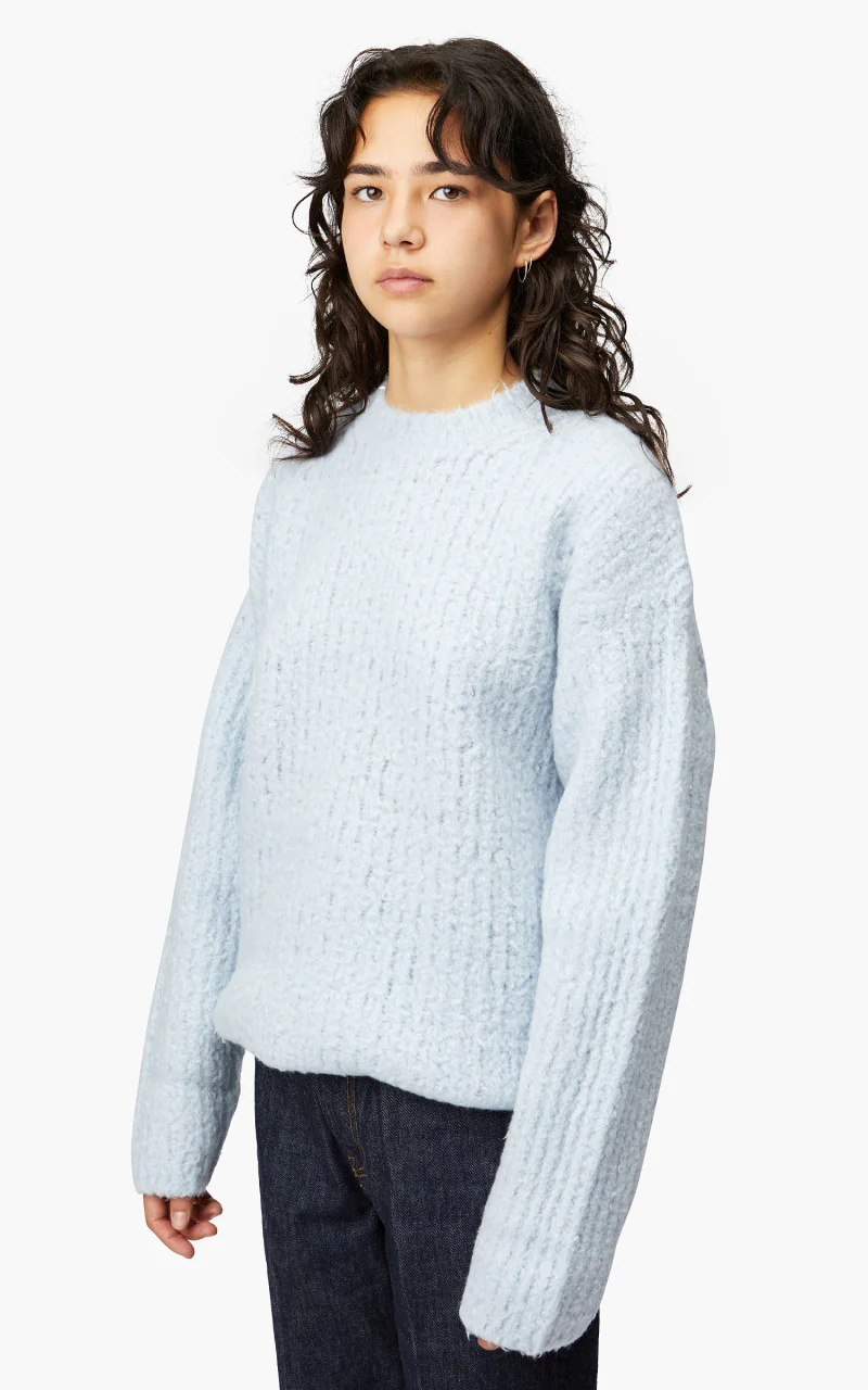 Auralee W Milled Wool Moal Knit Big P/O Light Blue - Image 3