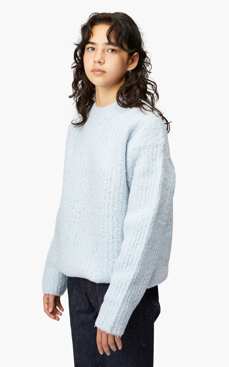 Auralee W Milled Wool Moal Knit Big P/O Light Blue - Image 4