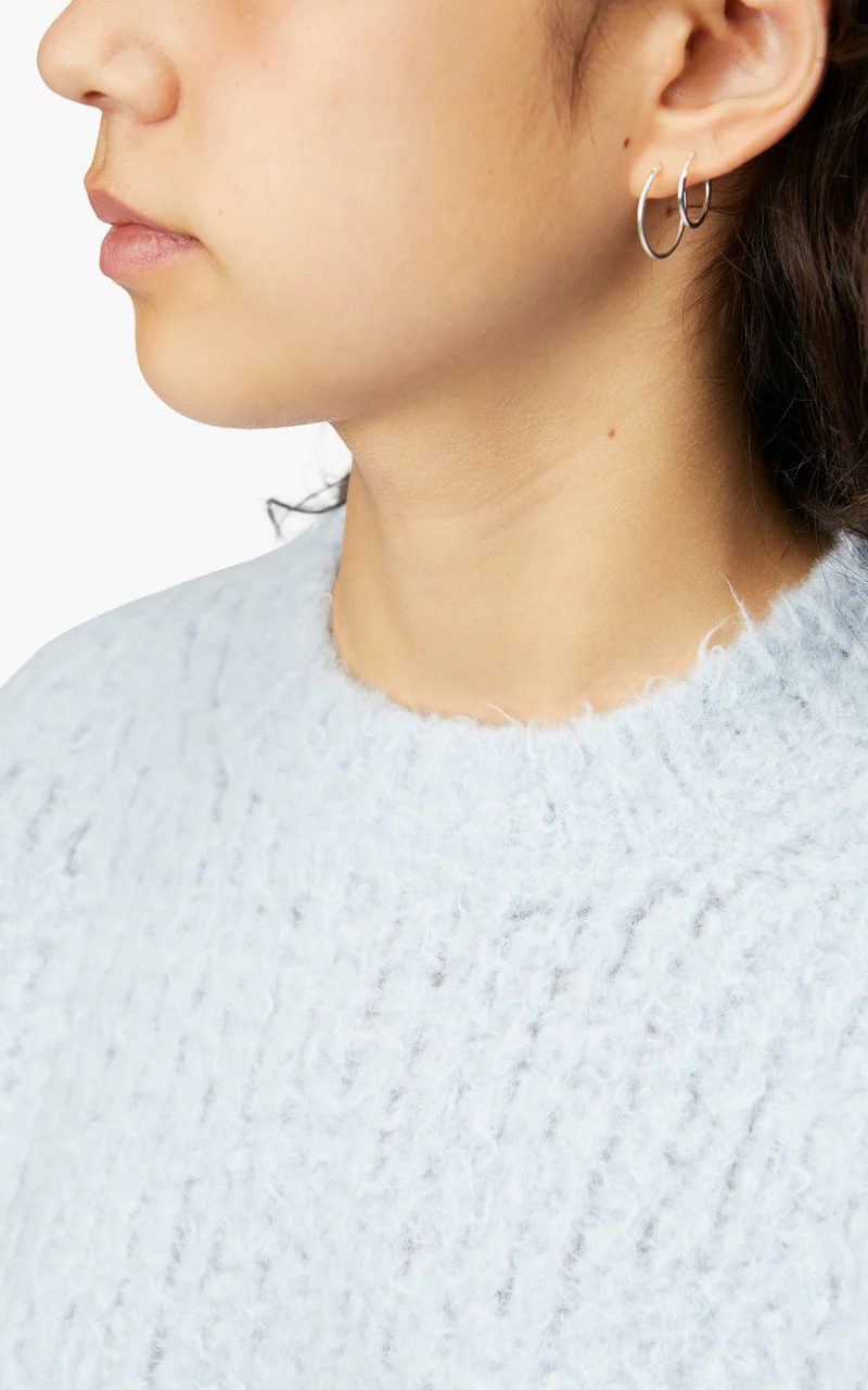 Auralee W Milled Wool Moal Knit Big P/O Light Blue - Image 7