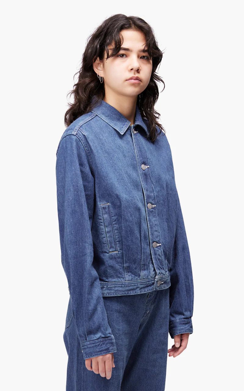 Auralee W Selvedge Light Denim Blouson Light Indigo - Image 3