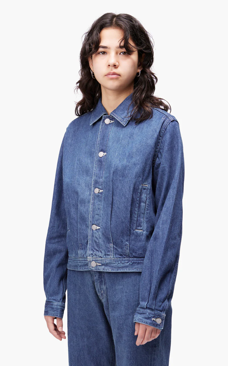 Auralee W Selvedge Light Denim Blouson Light Indigo - Image 5