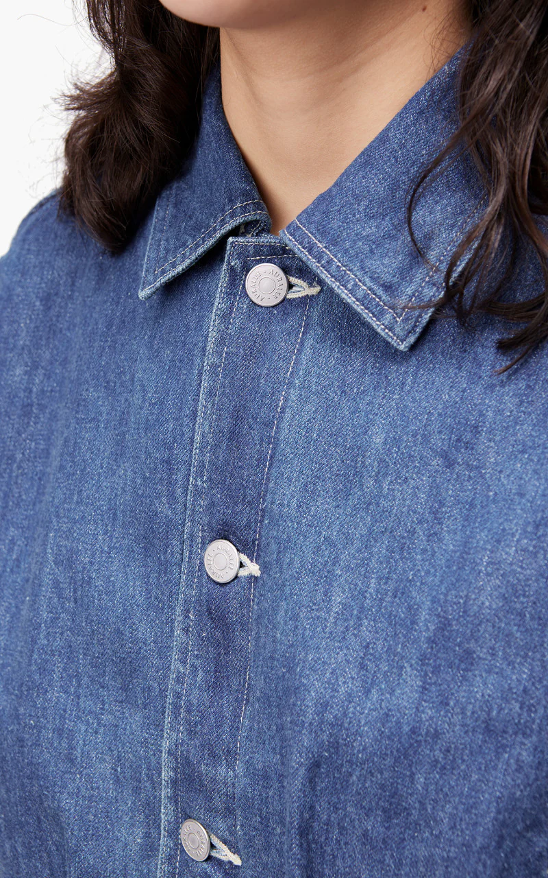 Auralee W Selvedge Light Denim Blouson Light Indigo - Image 6