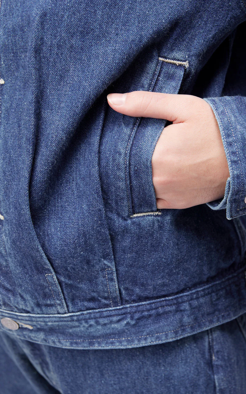 Auralee W Selvedge Light Denim Blouson Light Indigo - Image 7