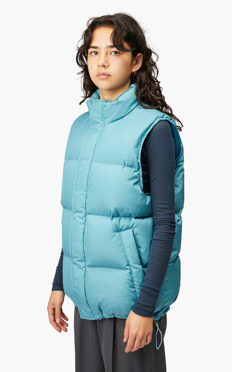 Auralee W Suvin High Count Cloth Down Vest Cerulean Blue - Image 3