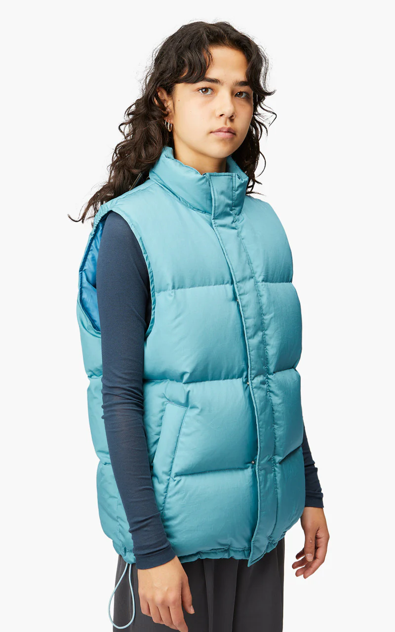 Auralee W Suvin High Count Cloth Down Vest Cerulean Blue - Image 4