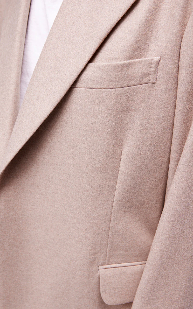 Auralee W Wool Fulling Flannel Jacket Top Light Pink - Image 6