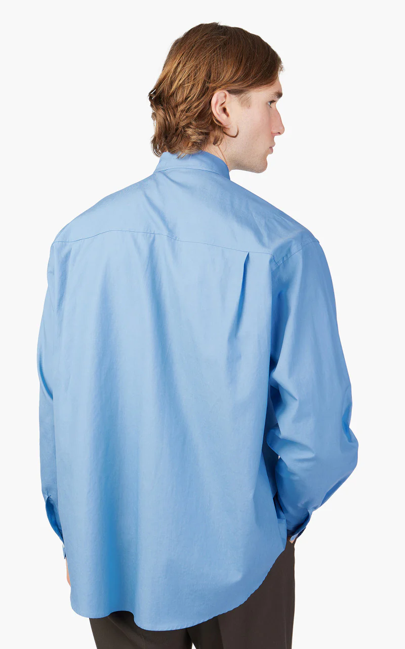 Auralee Washed Finx Twill Big Shirt Blue - Image 5