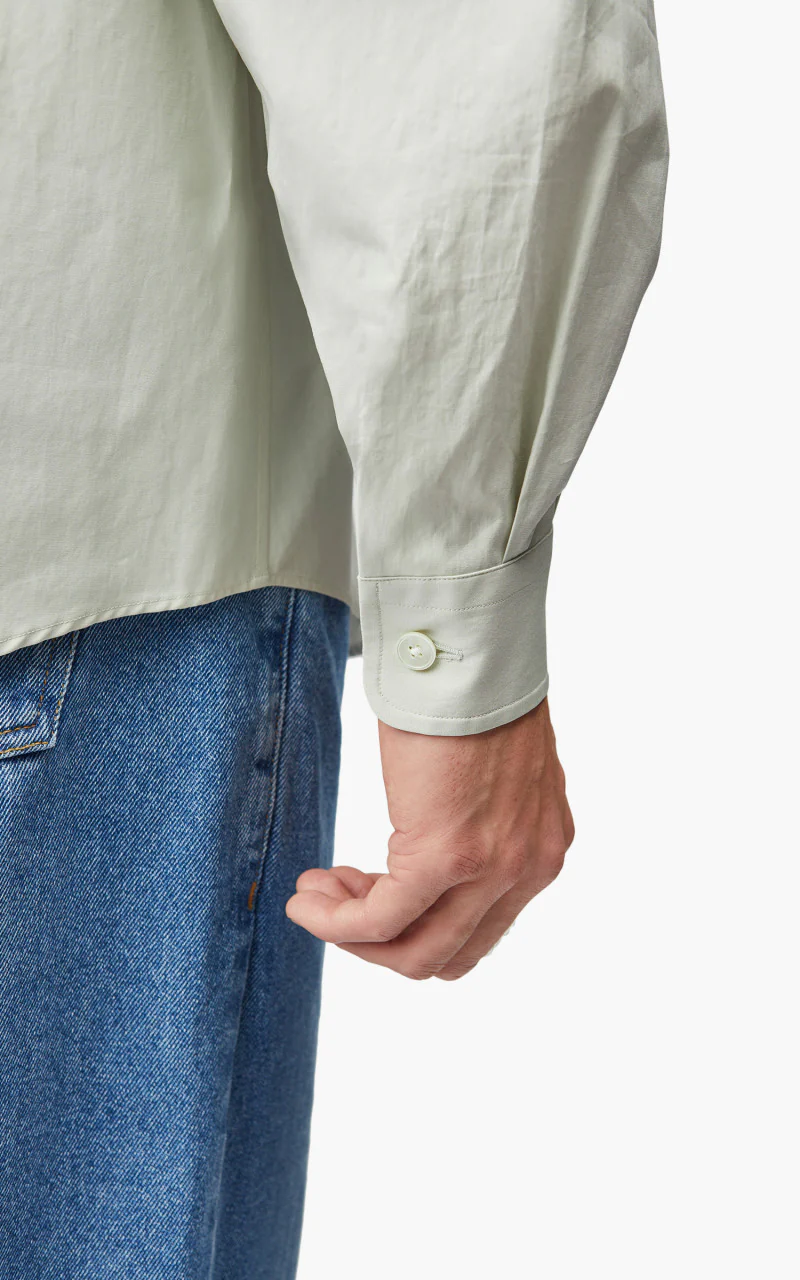 Auralee Washed Finx Twill Big Shirt Dusty Pale Blue - Image 7