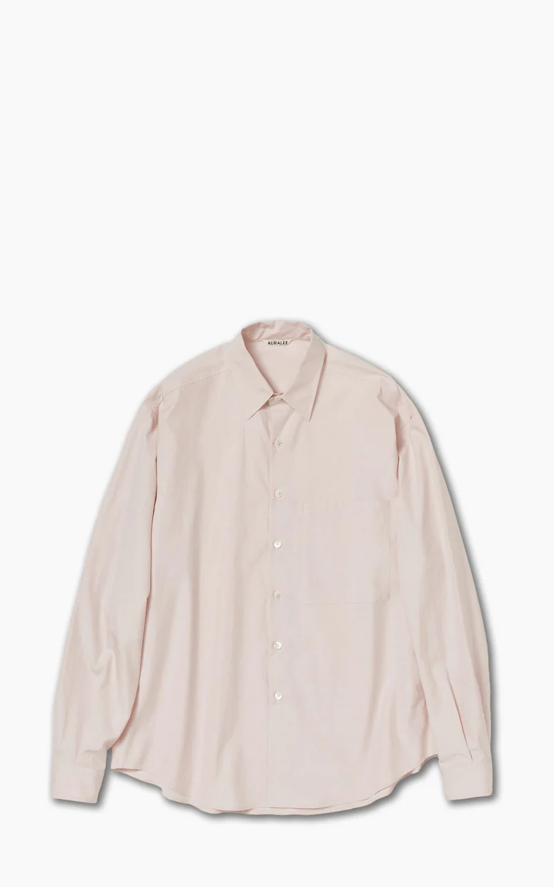 Auralee Washed Finx Twill Big Shirt Pink