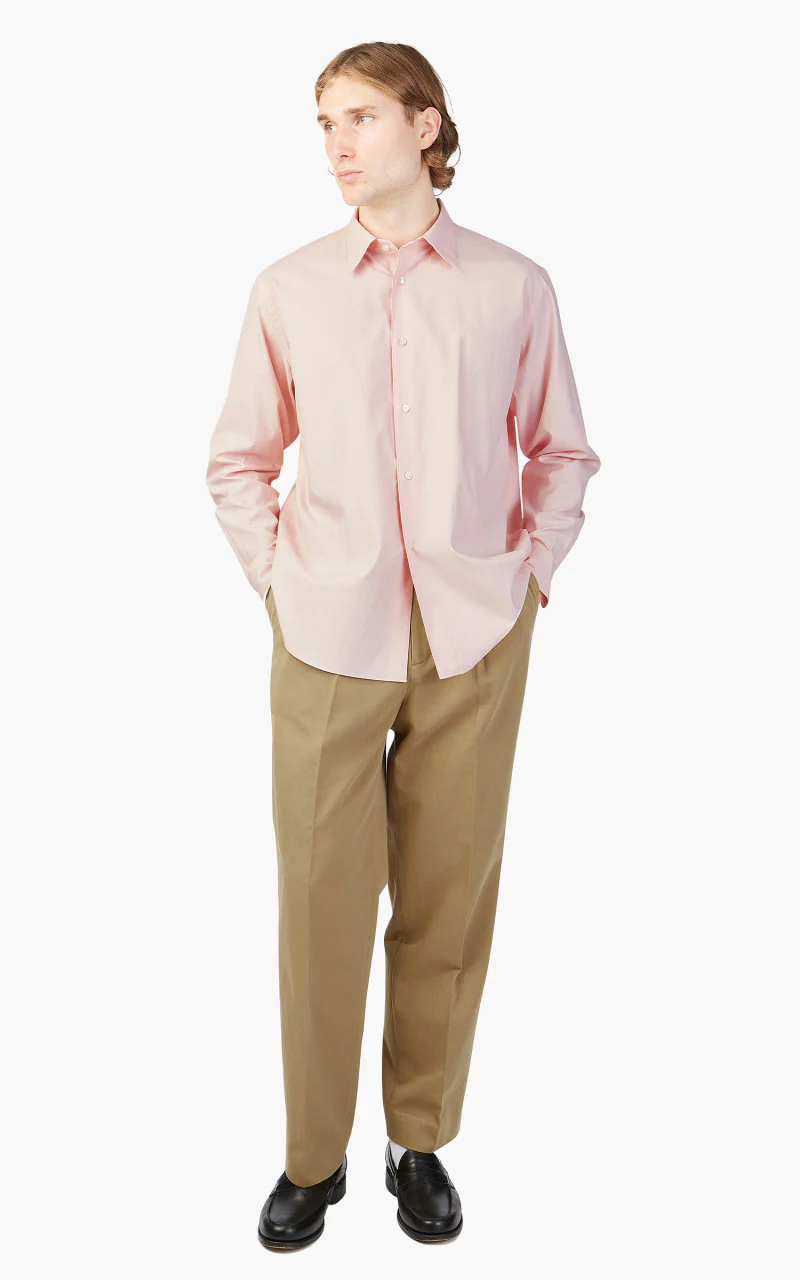 Auralee Washed Finx Twill Big Shirt Pink - Image 2