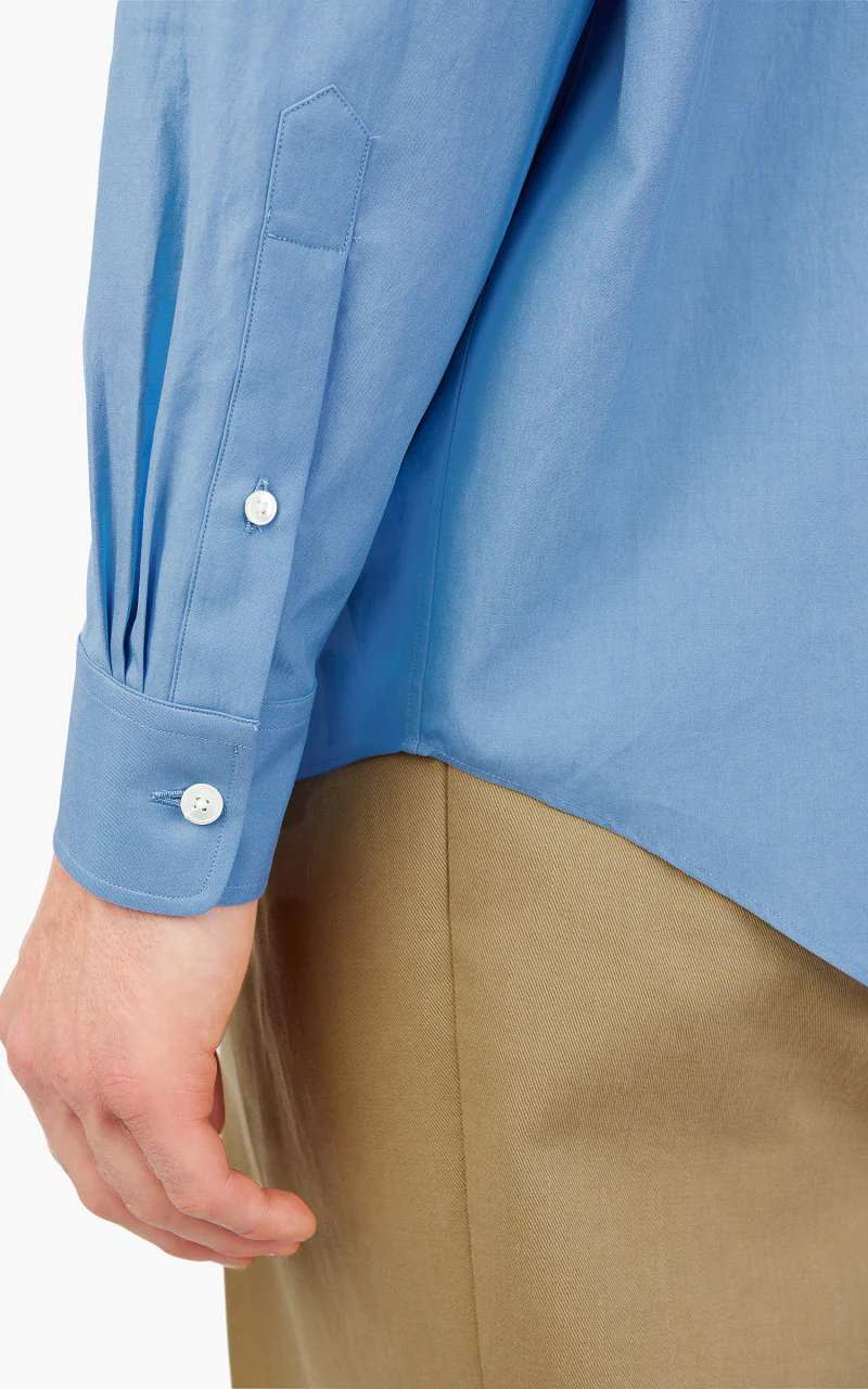Auralee Washed Finx Twill Shirt Blue - Image 6