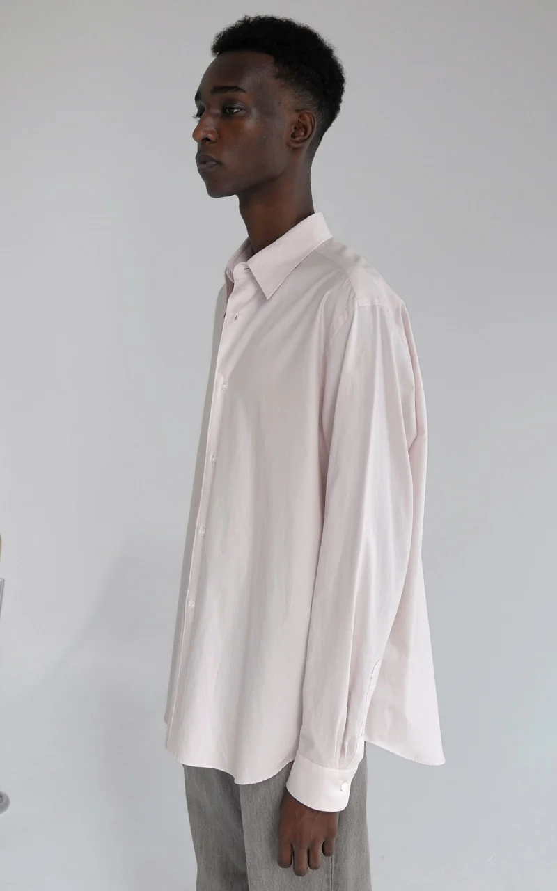 Auralee Washed Finx Twill Shirt Light Pink - Image 2