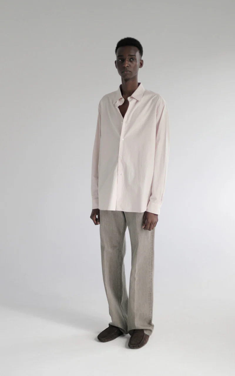 Auralee Washed Finx Twill Shirt Light Pink - Image 3