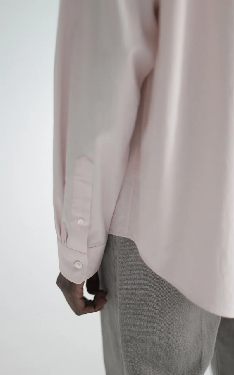 Auralee Washed Finx Twill Shirt Light Pink - Image 5
