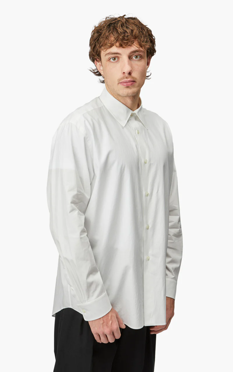 Auralee Washed Finx Twill Shirt White - Image 4