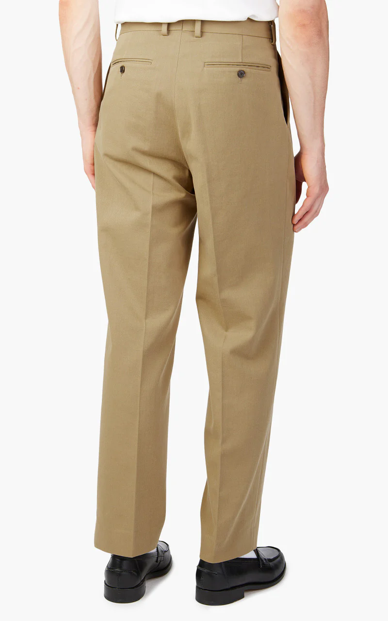 Auralee Washed Heavy Chino Slacks Light Brown - Image 4