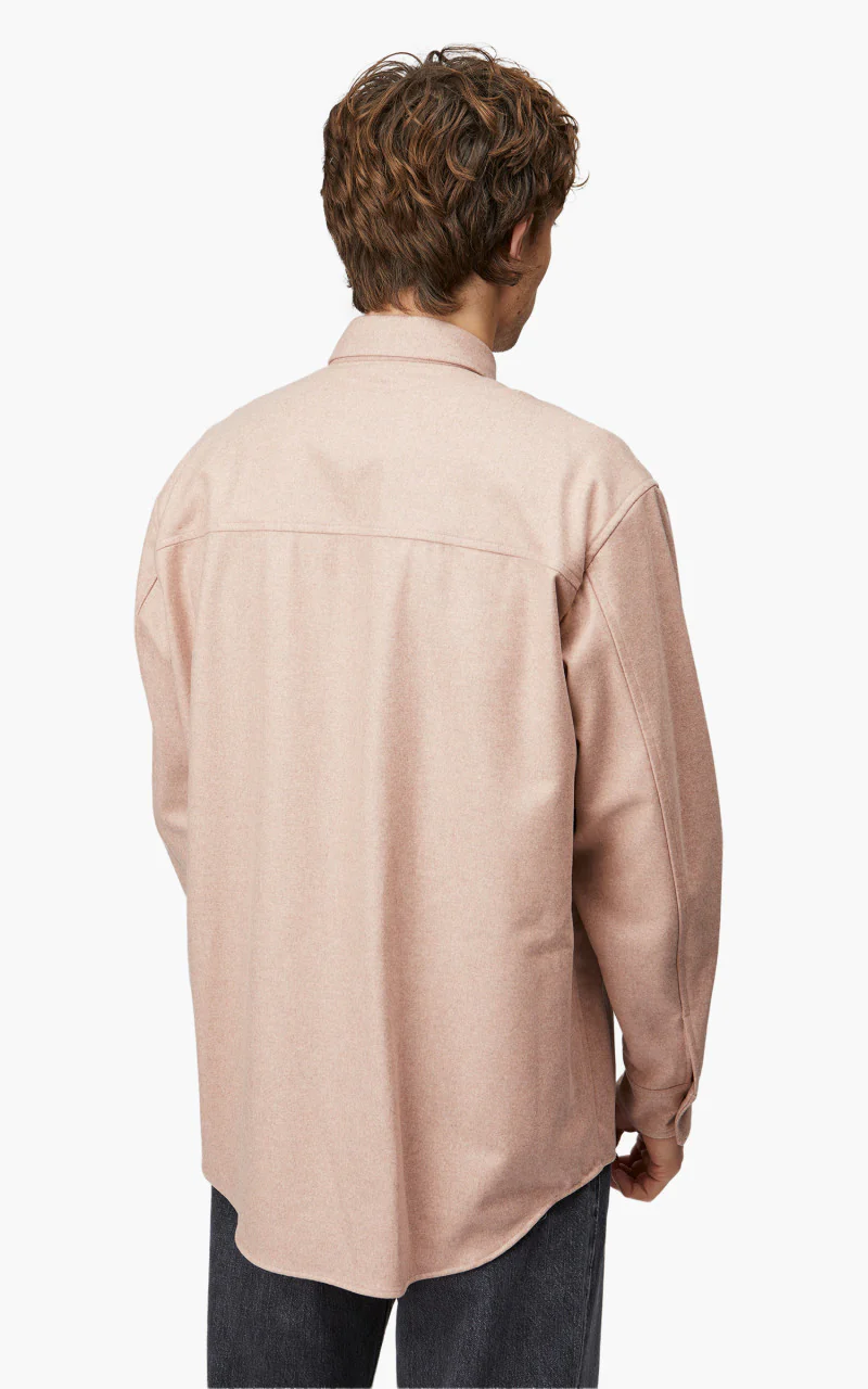 Auralee Wool Fulling Flannel Shirt Top Light Pink - Image 5