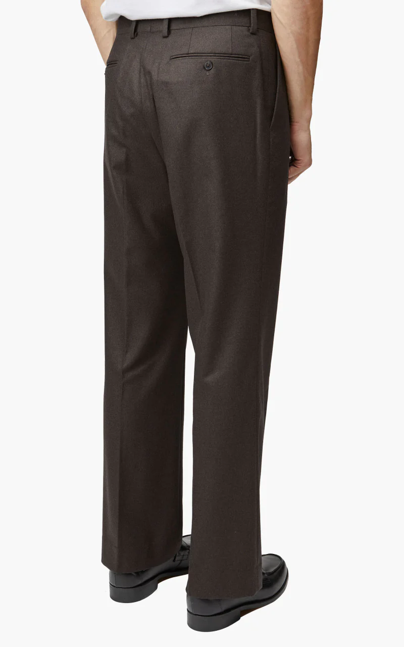 Auralee Wool Fulling Flannel Slacks Top Dark Brown - Image 4