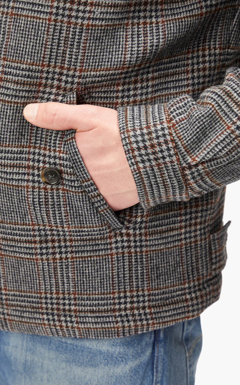 Baracuta G4 Authentic Fit Wool Jacket Prince Of Wales Grey - Image 5