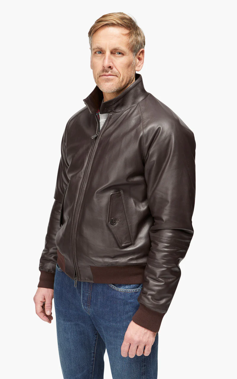 Baracuta G9 AF Biker Leather Dark Brown - Image 2