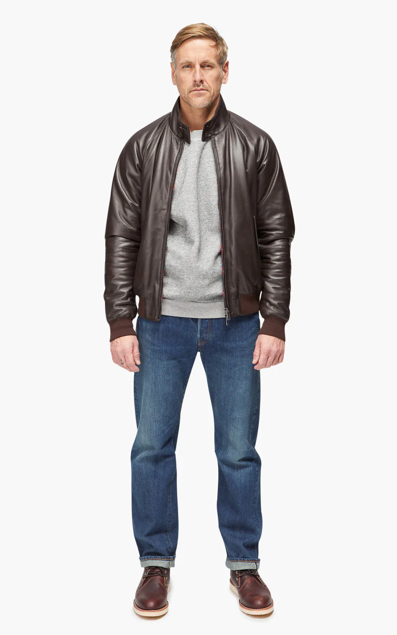 Baracuta G9 AF Biker Leather Dark Brown - Image 3