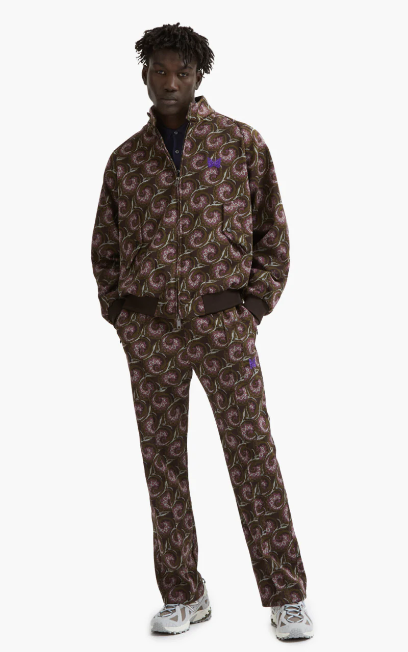 Baracuta x Needles Jacquard Trouser Dark Brown - Image 2