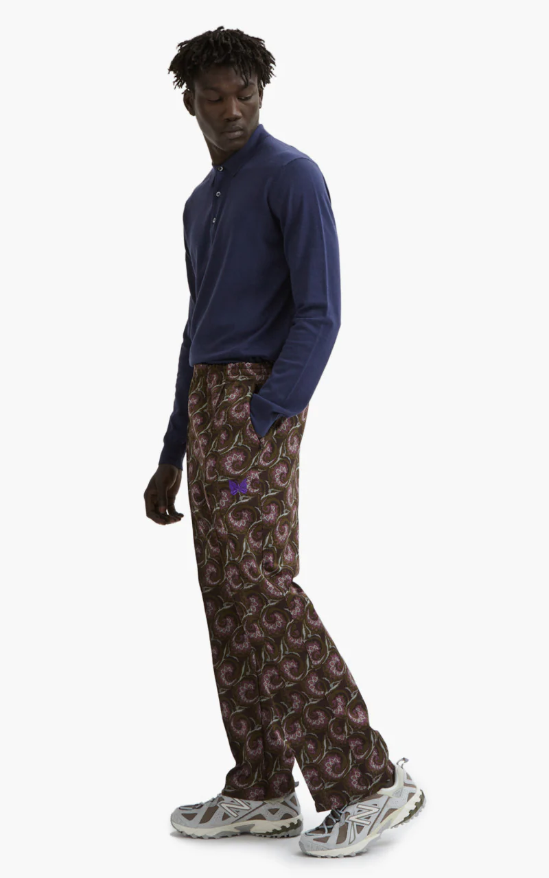 Baracuta x Needles Jacquard Trouser Dark Brown - Image 4