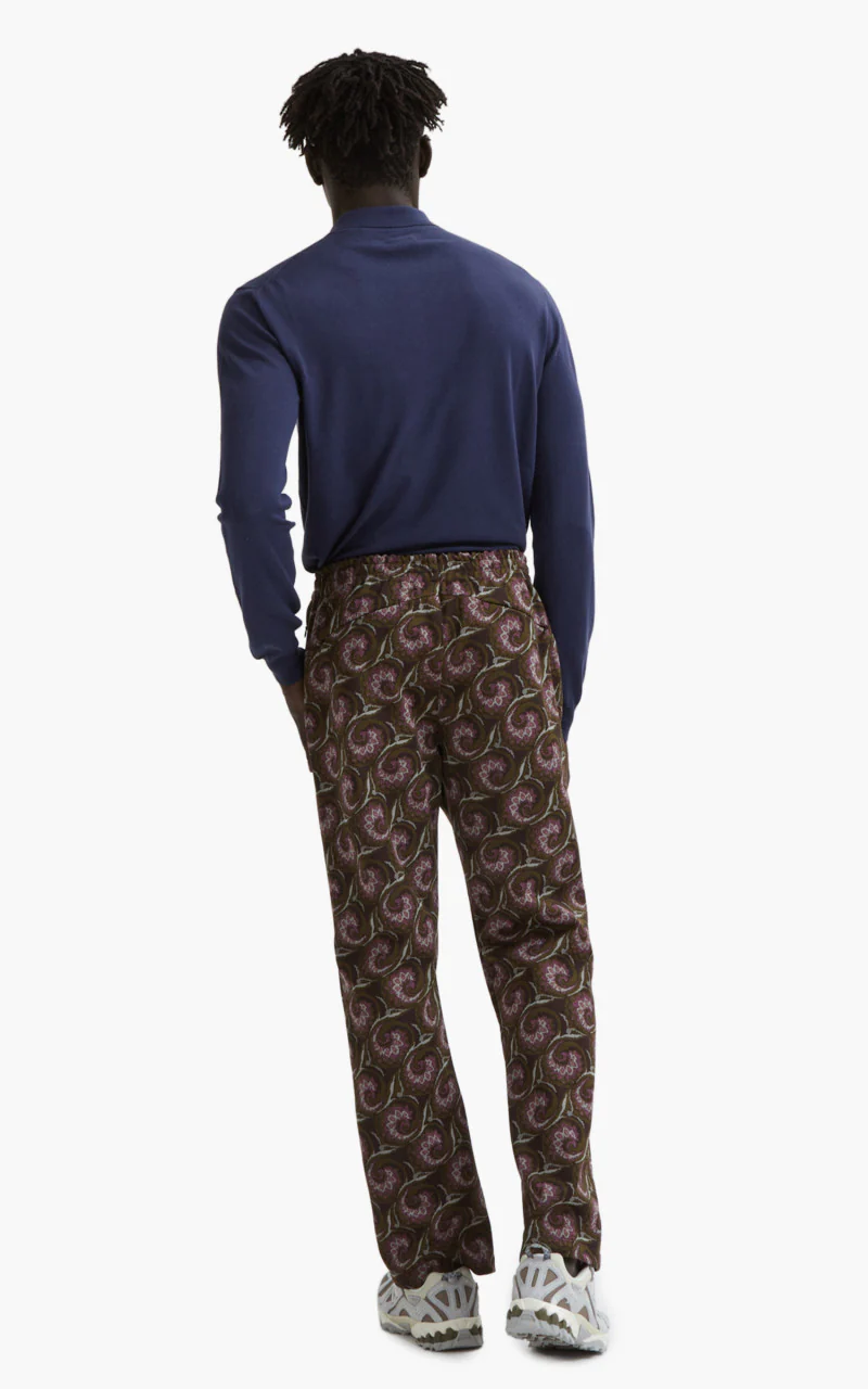 Baracuta x Needles Jacquard Trouser Dark Brown - Image 6
