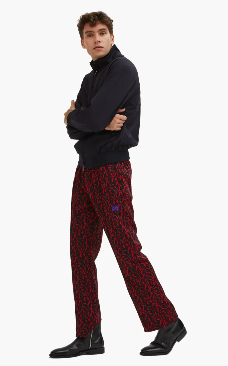 Baracuta x Needles Jacquard Trouser Red - Image 4