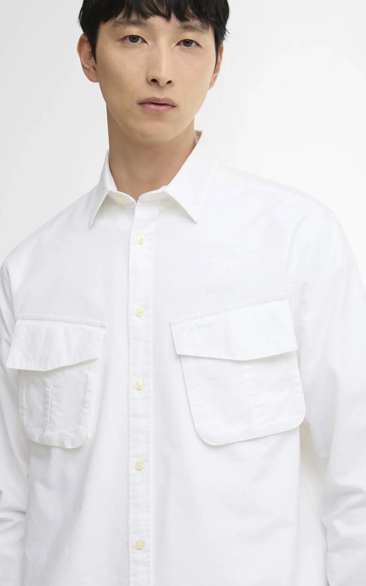 Barbour Arnham Oversized Oxford Jungle Shirt White - Image 4