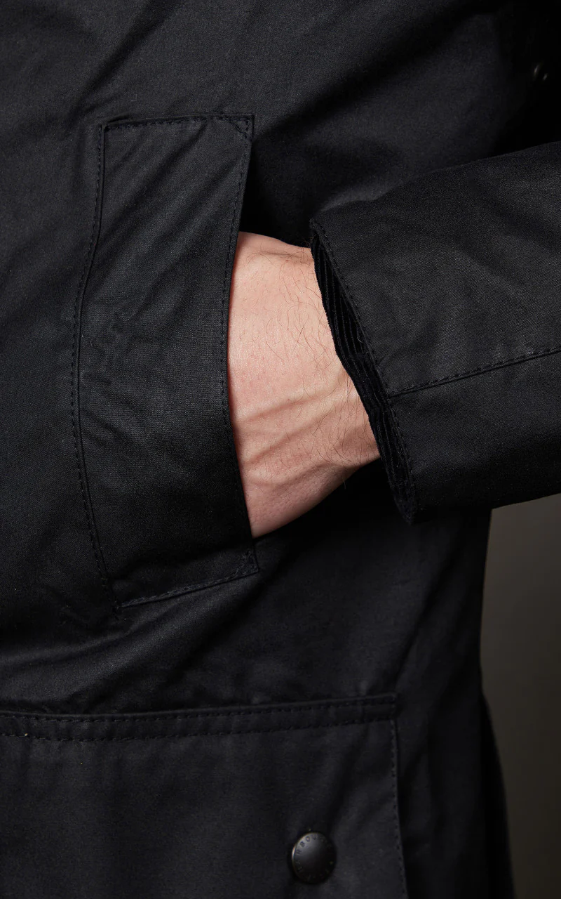 Barbour Ashby Wax Jacket Classic Black/Classic - Image 6