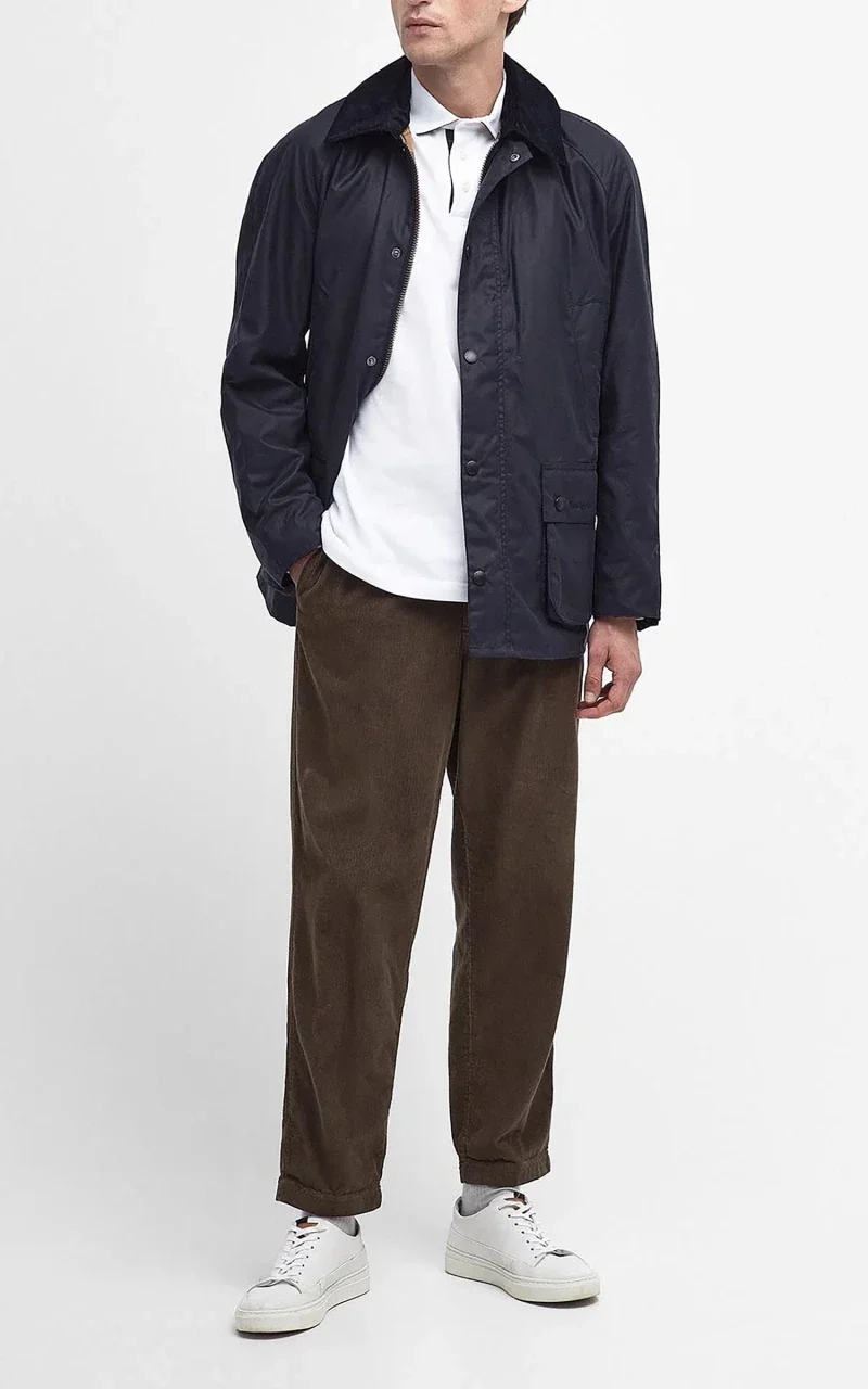 Barbour Ashby Wax Jacket Navy - Image 3