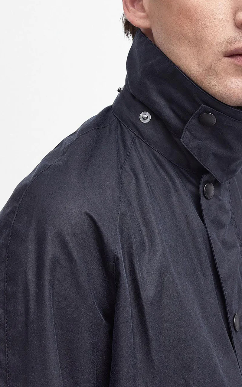 Barbour Ashby Wax Jacket Navy - Image 5