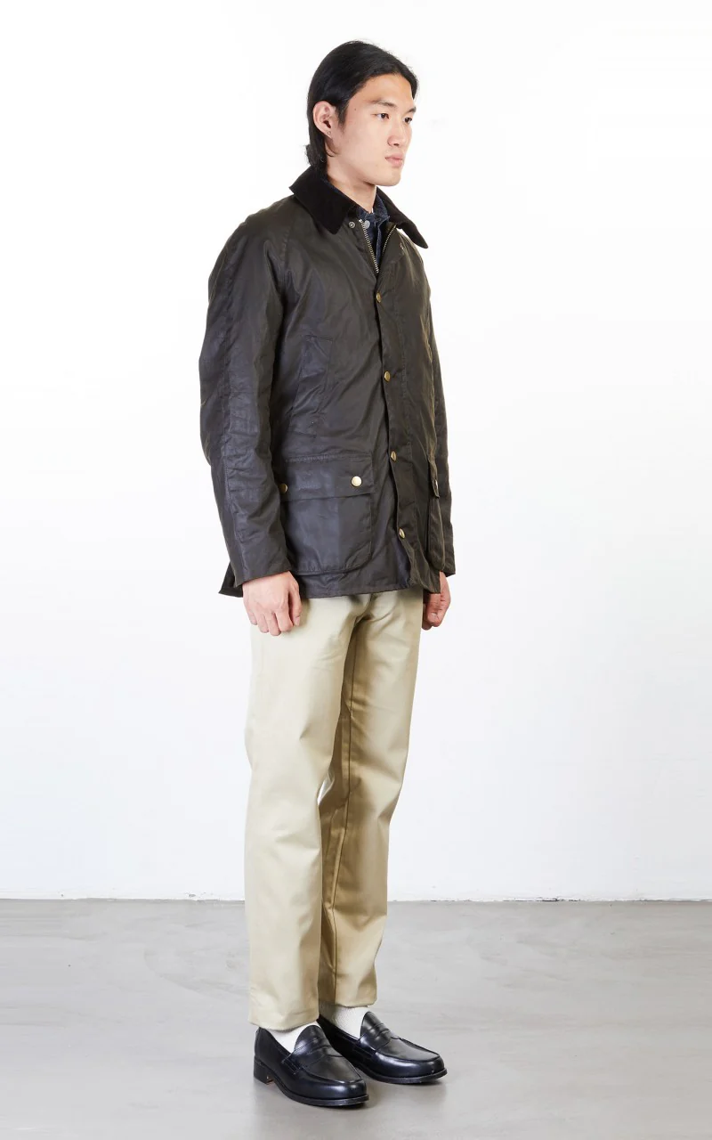 Barbour Ashby Wax Jacket Olive - Image 5