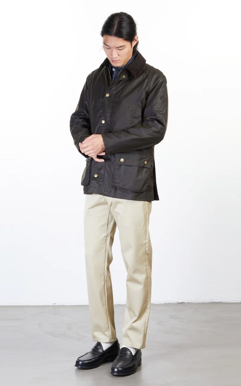 Barbour Ashby Wax Jacket Olive - Image 7