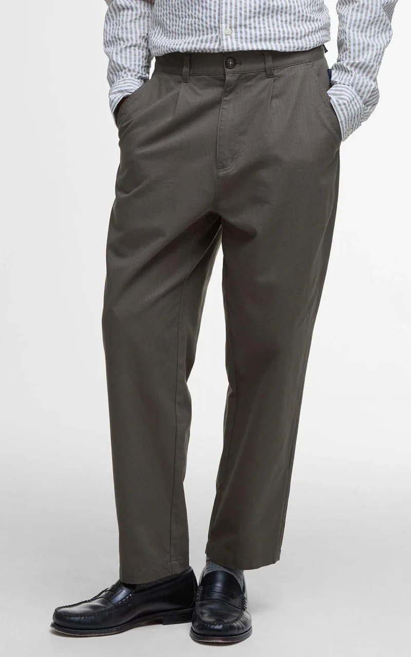 Barbour Barbour Bayview Herringbone Trouser Uniform Green - Image 2