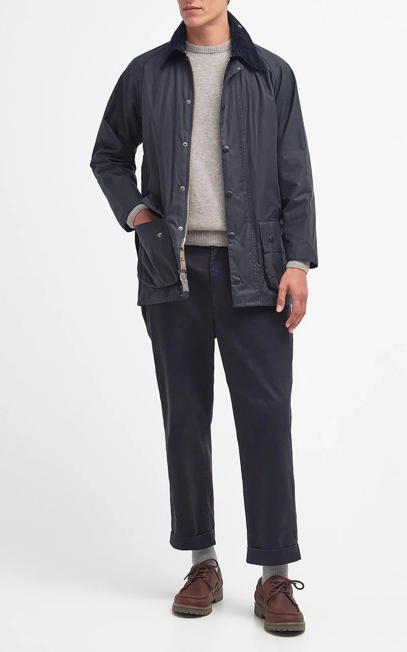 Barbour Beaufort Wax Jacket Navy - Image 4