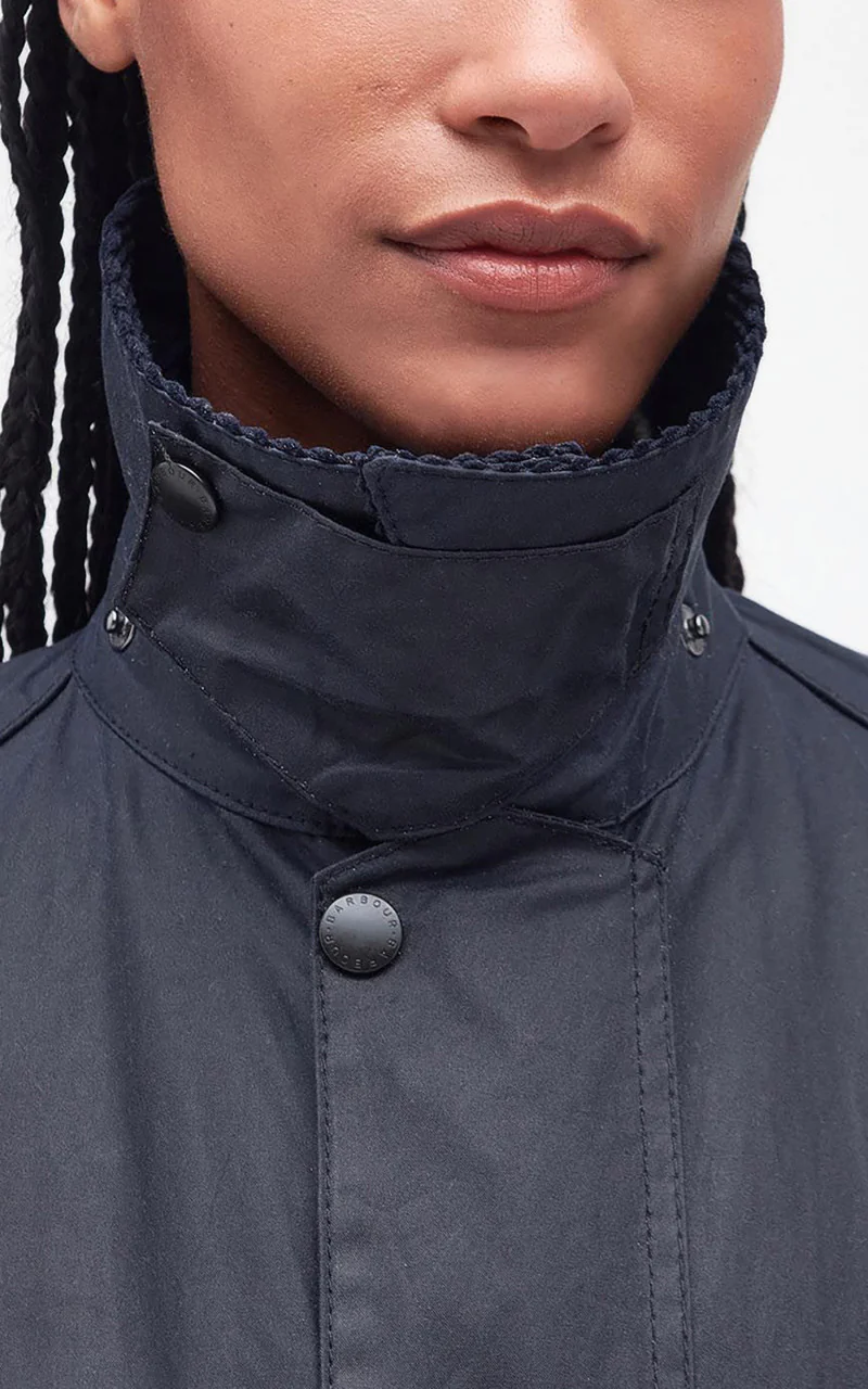 Barbour Beaufort Wax Jacket Navy - Image 7