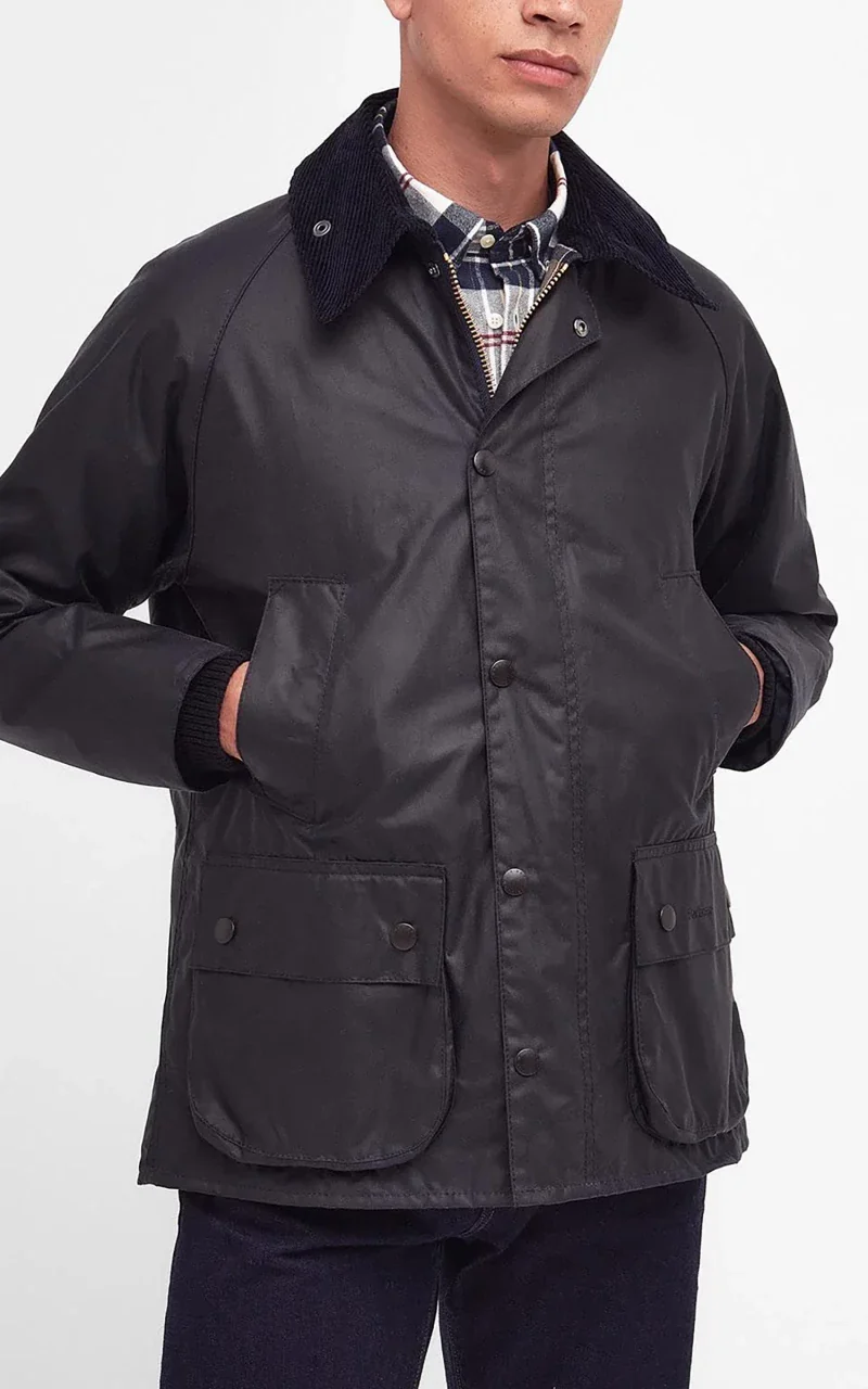 Barbour Bedale Wax Jacket Navy - Image 2