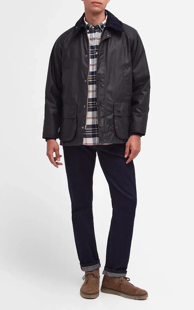 Barbour Bedale Wax Jacket Navy - Image 3