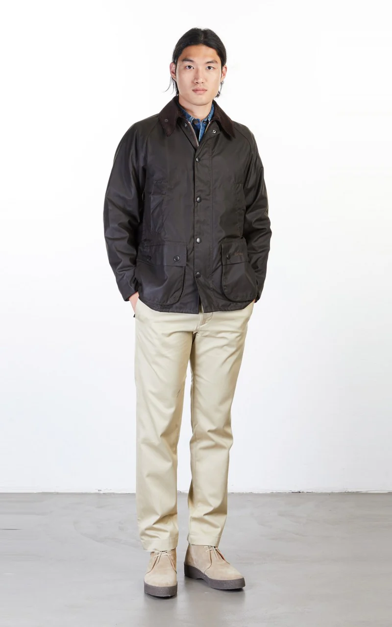 Barbour Bedale Wax Jacket Olive - Image 5