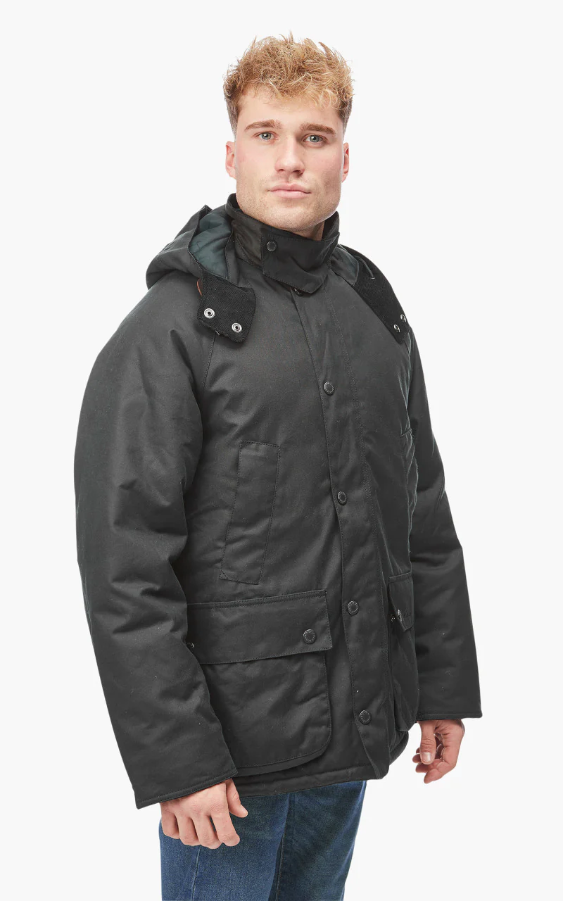 Barbour Bedale Winter Wax Jacket Navy/Olive Night - Image 4