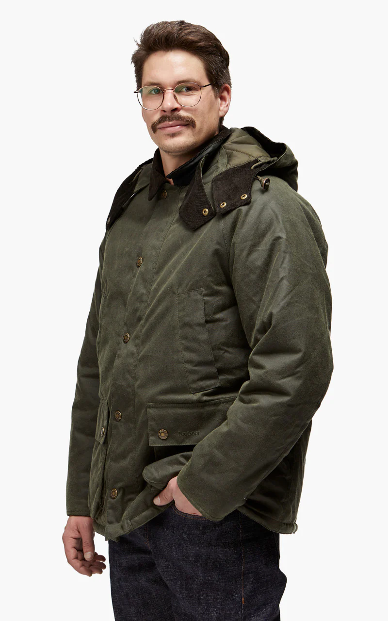 Barbour Bedale Winter Wax Jacket Sage/Olive Night - Image 4