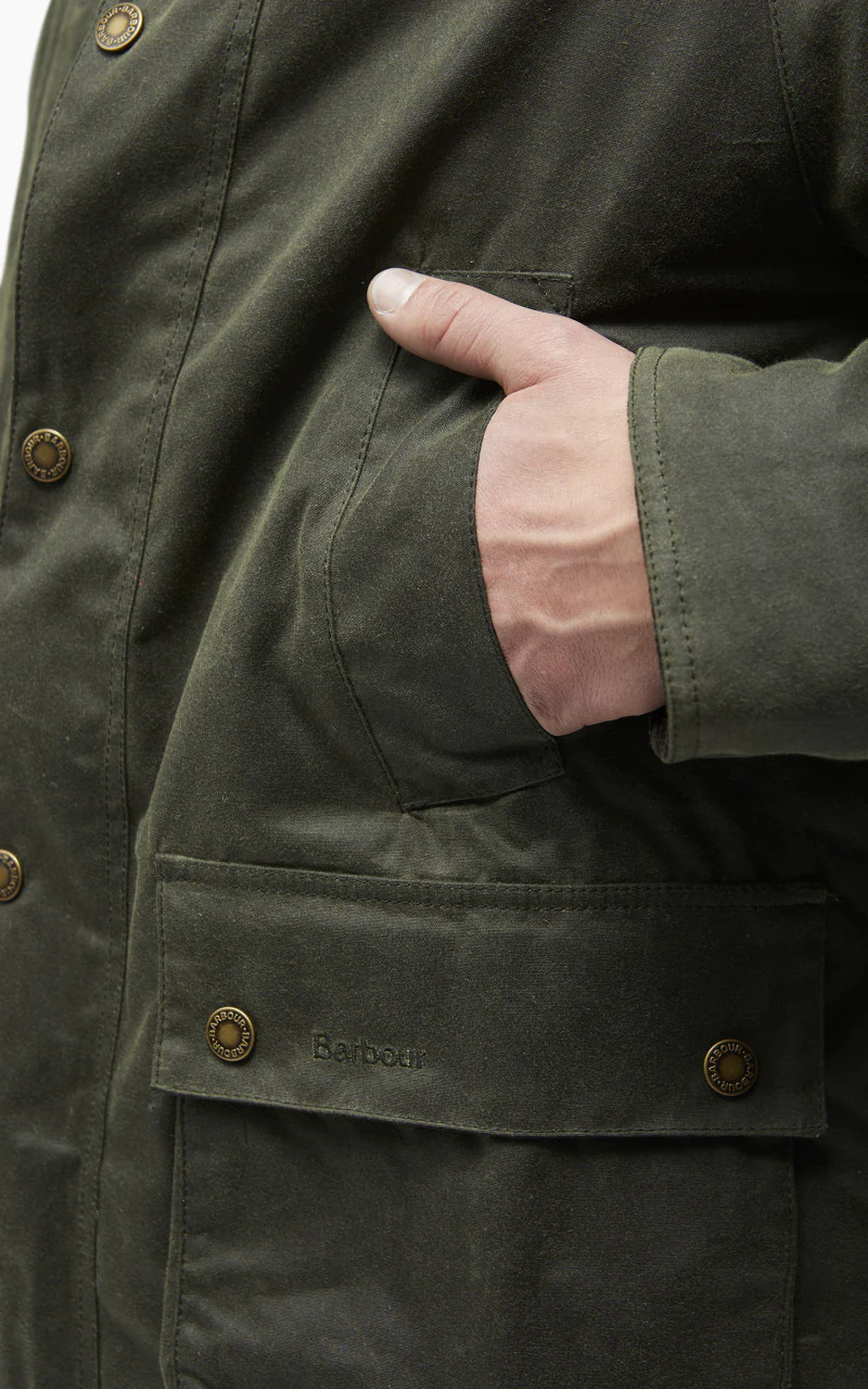 Barbour Bedale Winter Wax Jacket Sage/Olive Night - Image 9