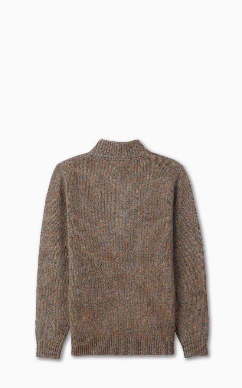 Barbour Calder Knitted Half Zip Sweater Olive Tweed - Image 3