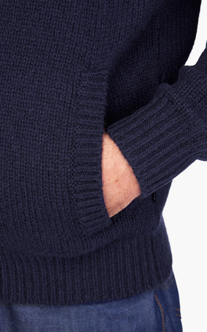 Barbour Calder Knitted Zip Thru Sweater Navy - Image 7